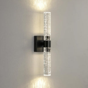 Modern 2 - Light Black Dimmable Wall Sconce with Bubble Glass Shade 4000K LED Bathroom Vanity Light - Stu's Home Improvement Outlet