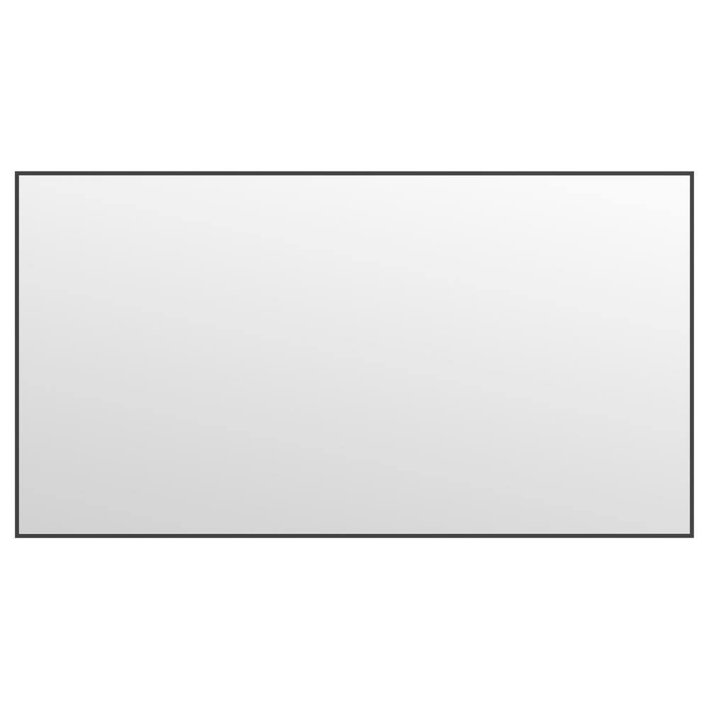 55 in. W x 30 in. H Large Rectangular Aluminum Alloy Framed Wall Mounted Bathroom Vanity Mirror in Black