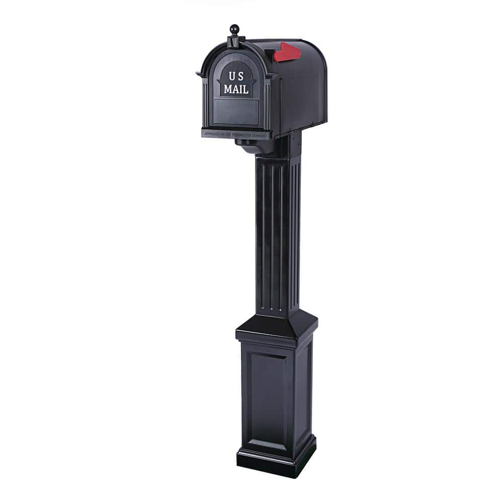Postal PRO Craftsman Mailbox and Post Kit, Black