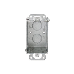 3 in. H x 2 in. W x 2 in. D Steel Metallic 1 - Gang Gangable Switch Box with Eight 1/2 in. KO's and Plaster Ears (1 - Pack) - Stu's Home Improvement Outlet