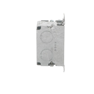 3 in. H x 2 in. W x 2 in. D Steel Metallic 1 - Gang Gangable Switch Box with Eight 1/2 in. KO's and Plaster Ears (1 - Pack) - Stu's Home Improvement Outlet
