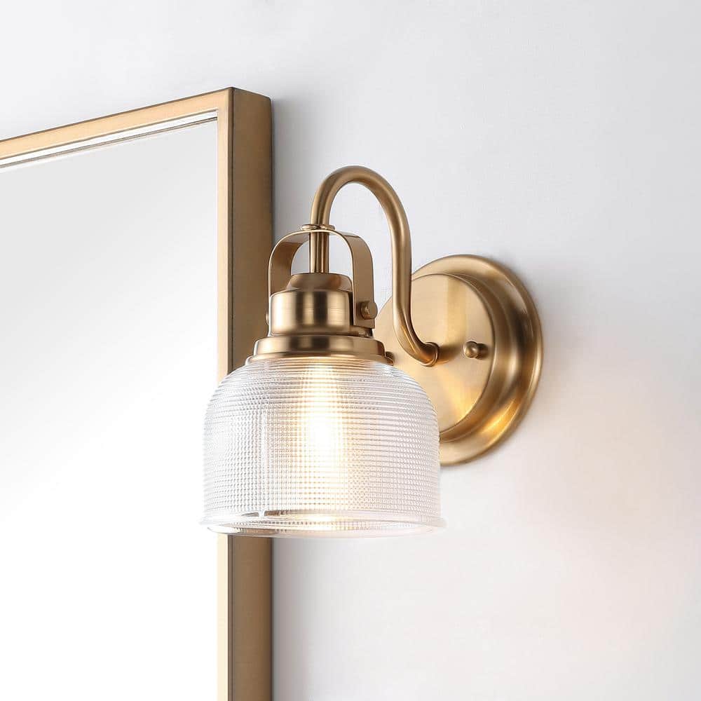 Virginia 5.75 in. 1 - light Brass Gold Metal/Glass LED Vanity Light - Stu's Home Improvement Outlet