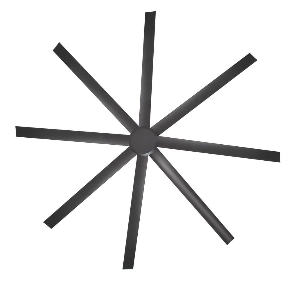Melissa 84 in. (7 ft.) 6 Fan Speeds Industrial Ceiling Fan in Black with 8 Aluminum Blades and Remote Included No Light - Stu's Home Improvement Outlet