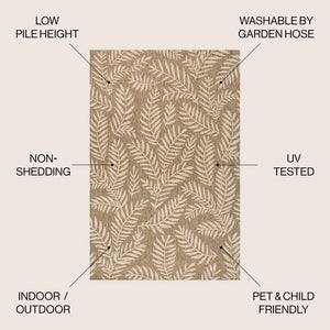 Nevis Palm Frond Brown/Beige 9 ft. x 12 ft. Indoor/Outdoor Area Rug - Stu's Home Improvement Outlet