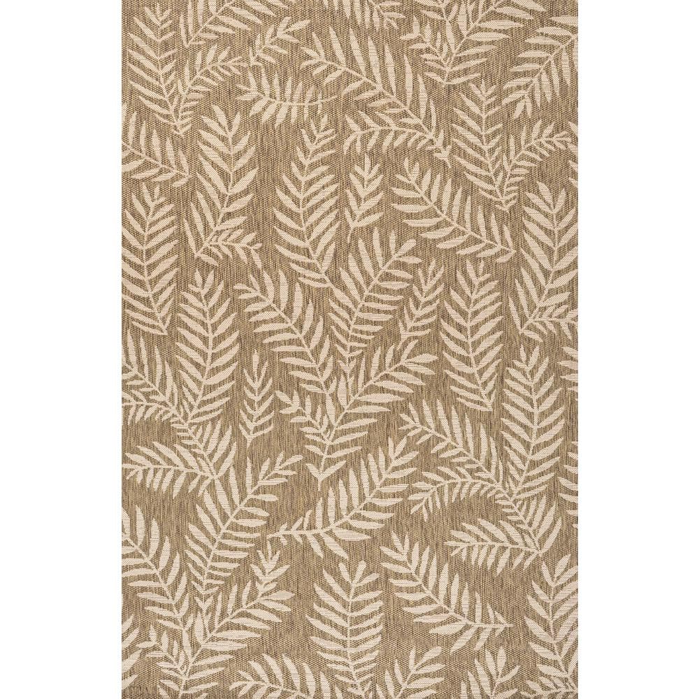 Nevis Palm Frond Brown/Beige 9 ft. x 12 ft. Indoor/Outdoor Area Rug - Stu's Home Improvement Outlet