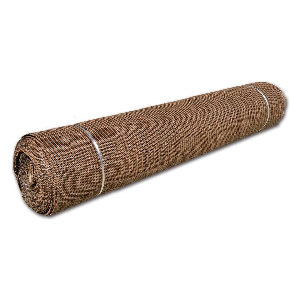 72 in. x 50 ft. Brown Sun Screen Plastic Mesh Shade Fabric Cloth Cover Roll for Outdoor UV Block