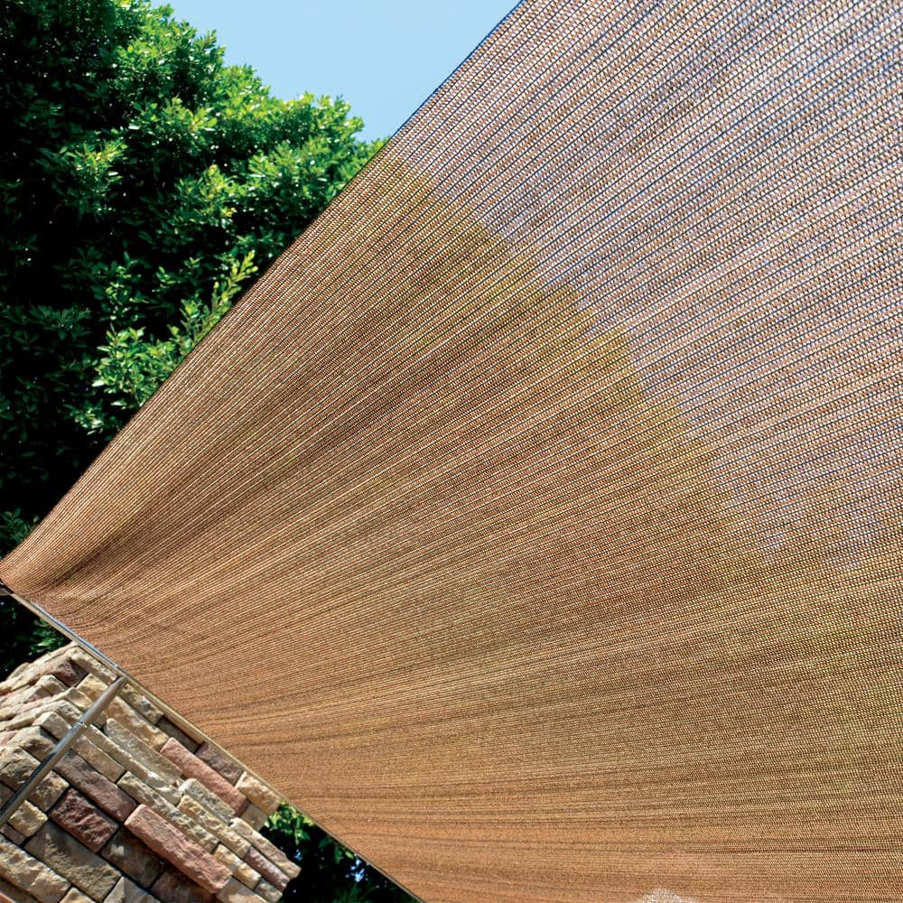 72 in. x 50 ft. Brown Sun Screen Plastic Mesh Shade Fabric Cloth Cover Roll for Outdoor UV Block