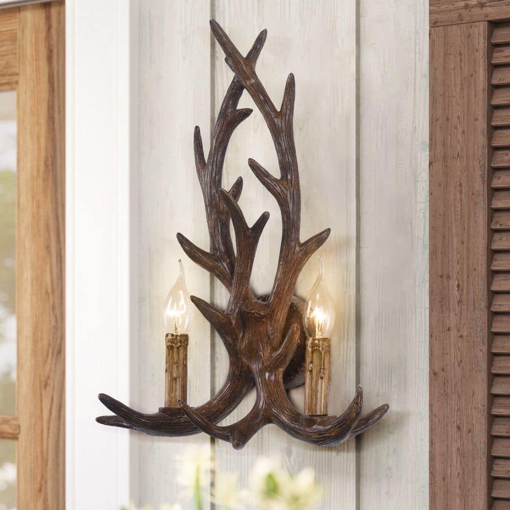 Nimbus Rustic Retro Antler 2 - Light Brown Wall Sconce - Stu's Home Improvement Outlet