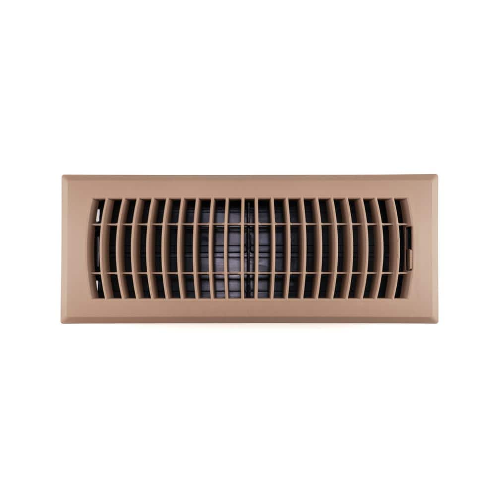 4 in. x 12 in. 1-Way Plastic Floor Register in Brown