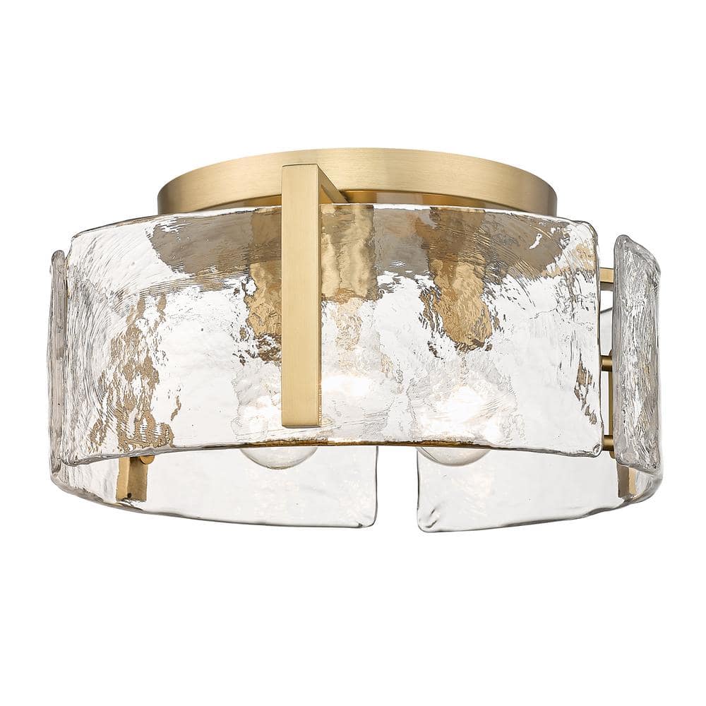 Aenon 15 in. 3-Light Brushed Champagne Bronze Flush Mount