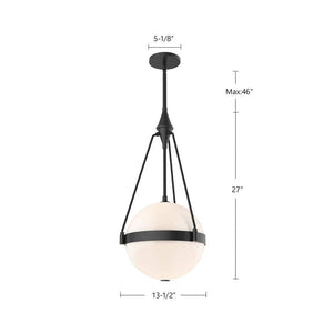 Harmony 14 in. 3 Light 60 - Watt Brushed Gold/Glossy Opal Glass Pendant Light - Stu's Home Improvement Outlet
