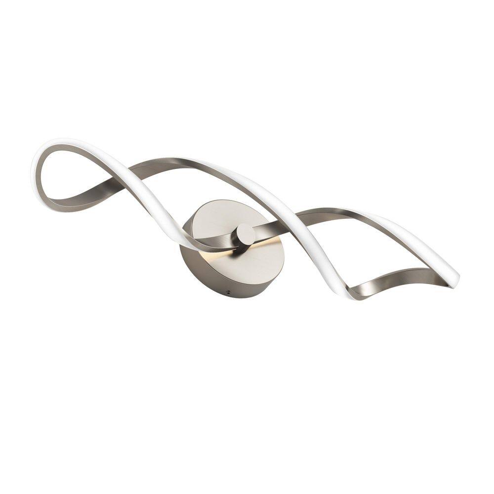 Swirl 26.6 in. Brushed Nickel Integrated LED Vanity Light Wall Fixture