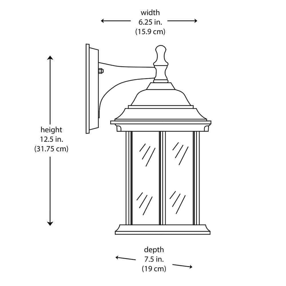 Cumberland 1-Light Brushed Nickel Outdoor Wall Light Fixture with Clear Glass