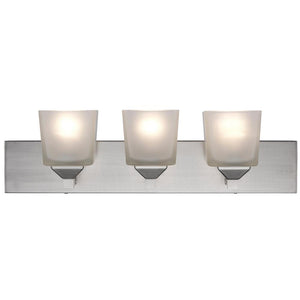 Edwards 24 in. 3 - Light Brushed Nickel Bathroom Vanity Light Fixture with Frosted Glass Shades - Stu's Home Improvement Outlet