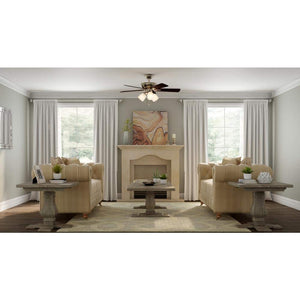 Vaurgas 44 in. LED Indoor Brushed Nickel Ceiling Fan with Light Kit - Stu's Home Improvement Outlet