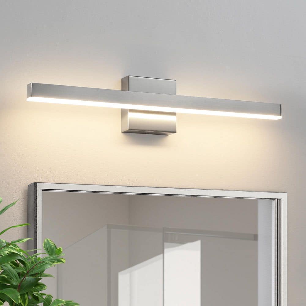 24 in. 1 - Light Modern Light Fixture Brushed Nickel LED Vanity Light Bar With 20W Dimmable 5CCT Wall Sconce For Bathroom - Stu's Home Improvement Outlet