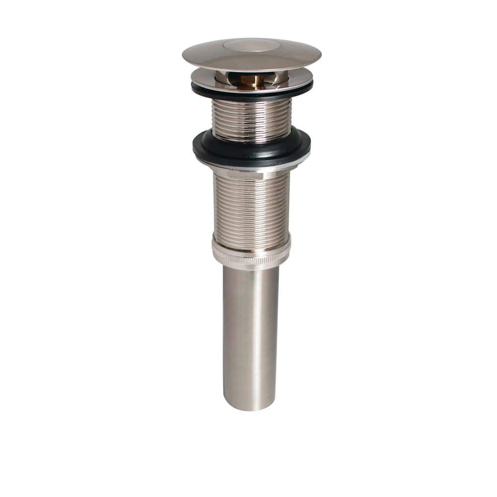 1-1/4 in. Push Button Bathroom Sink Drain without Overflow, Brushed Nickel