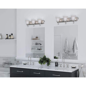 24 in. 3 - Light Brushed Nickel Bathroom Vanity Light with Glass Shades - Stu's Home Improvement Outlet