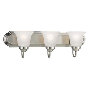 24 in. 3 - Light Brushed Nickel Bathroom Vanity Light with Glass Shades - Stu's Home Improvement Outlet