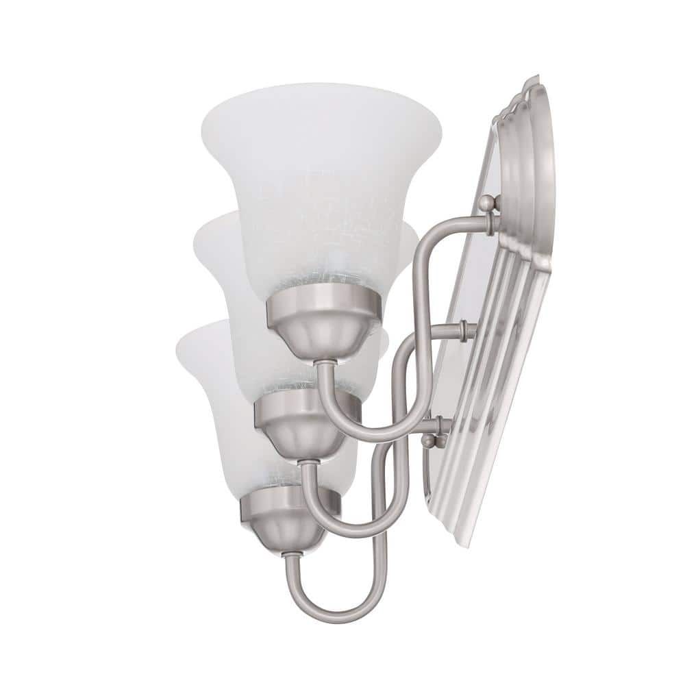 24 in. 3 - Light Brushed Nickel Bathroom Vanity Light with Glass Shades - Stu's Home Improvement Outlet