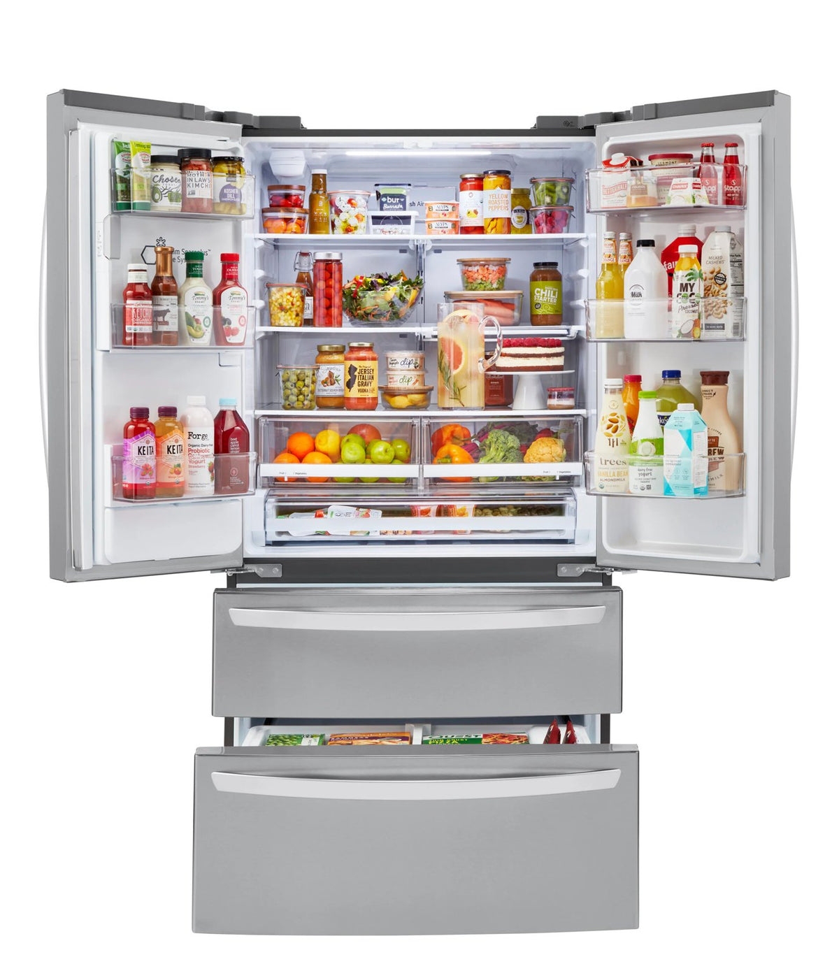 LG Standard-Depth Craft Ice 27.8-cu ft 4 -Door 36-in Wide French Door Refrigerator with Dual Ice Maker ( PrintProof Stainless Steel ) ENERGY STAR Certified