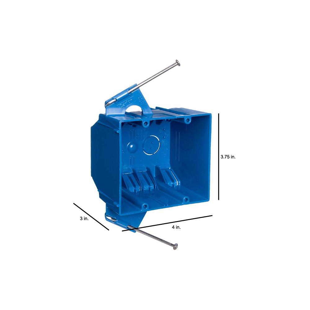 2 - Gang 32 cu. in. Blue PVC New Work Electrical Switch and Outlet Box - Stu's Home Improvement Outlet