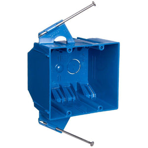 2 - Gang 32 cu. in. Blue PVC New Work Electrical Switch and Outlet Box - Stu's Home Improvement Outlet