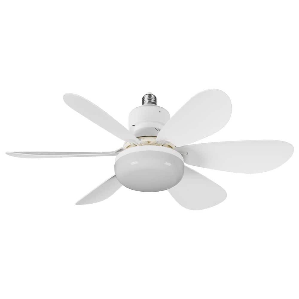 Socket Ceiling Fan Light 1.71 ft./20.47 in. Indoor White Ceiling Fan Light with LED Light Remote, E26 Spiral Socket
