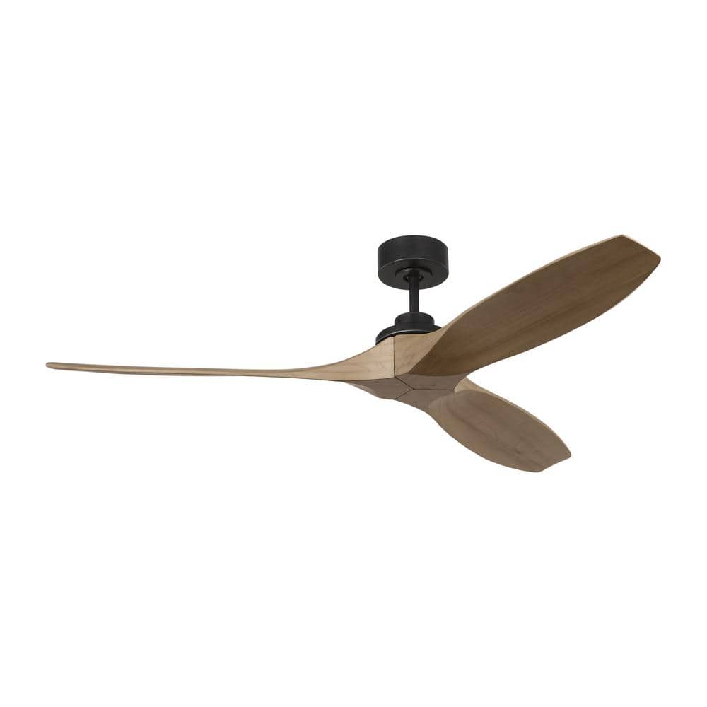 Collins 60 in. Smart Home Indoor/Outdoor Matte Black Ceiling Fan with Natural Honey Blades, DC Motor and Remote - Stu's Home Improvement Outlet