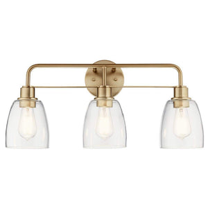 Meller 24.25 in. 3 - Light Champagne Bronze Vintage Bathroom Vanity Light with Clear Glass - Stu's Home Improvement Outlet