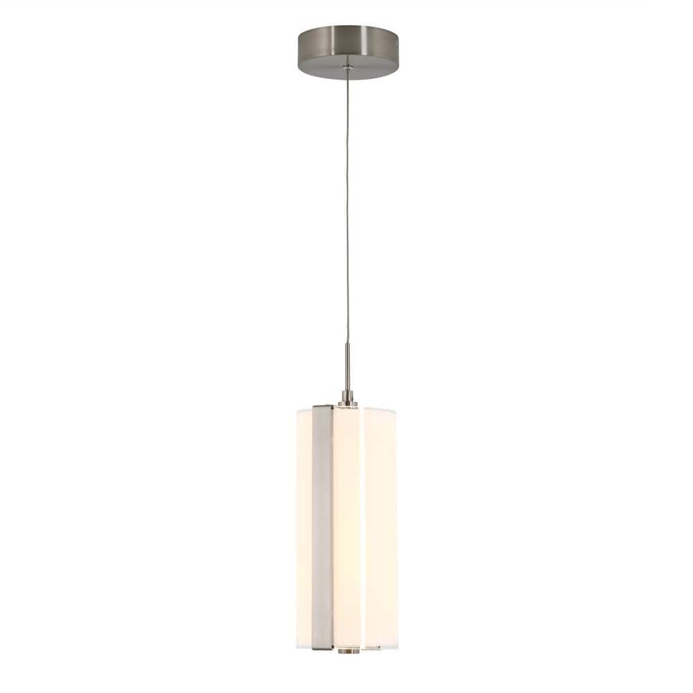 Subway Round 12 - Watt 1 Light Chrome Modern Integrated LED Mini Pendant Light Fixture for Kitchen Island - Stu's Home Improvement Outlet