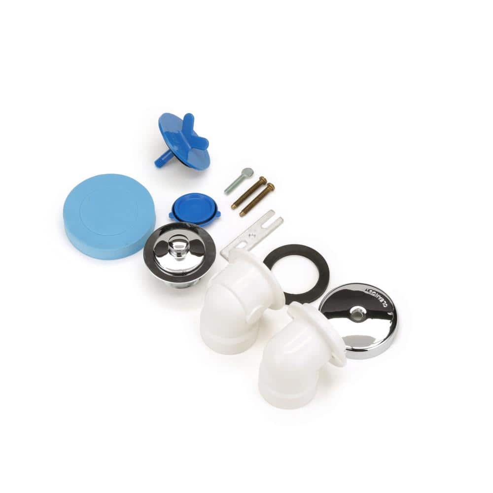 Schedule 40 PVC Bathtub Drain Waste and Overflow Kit with Chrome Drain Stopper