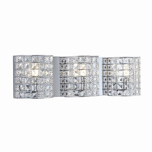 Clara Deco 24 in. 3 - Light Metal/Crystal Classic Glam LED Vanity Light, Chrome - Stu's Home Improvement Outlet