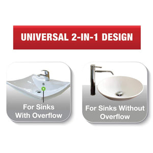 2 in 1 - Easy Pop - Up Plastic Pop - Up Drain, Chrome - Stu's Home Improvement Outlet