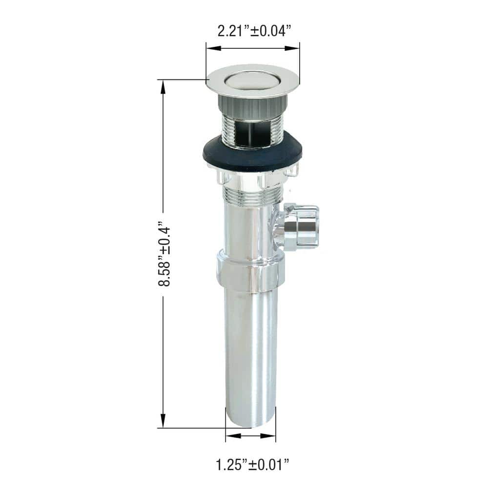 2 in 1 - Easy Pop - Up Plastic Pop - Up Drain, Chrome - Stu's Home Improvement Outlet