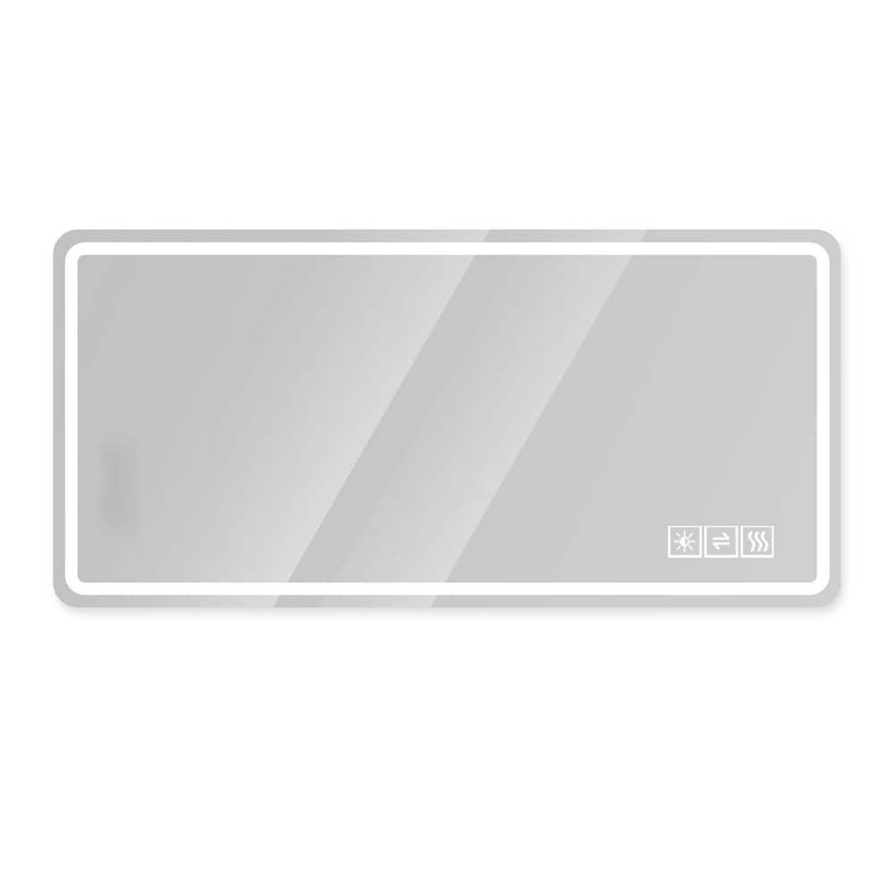 48 in. W x 36 in. H Rectangular Frameless Anti-Fog Dimmable Wall Bathroom Vanity Mirror with Backlit and Front Lit