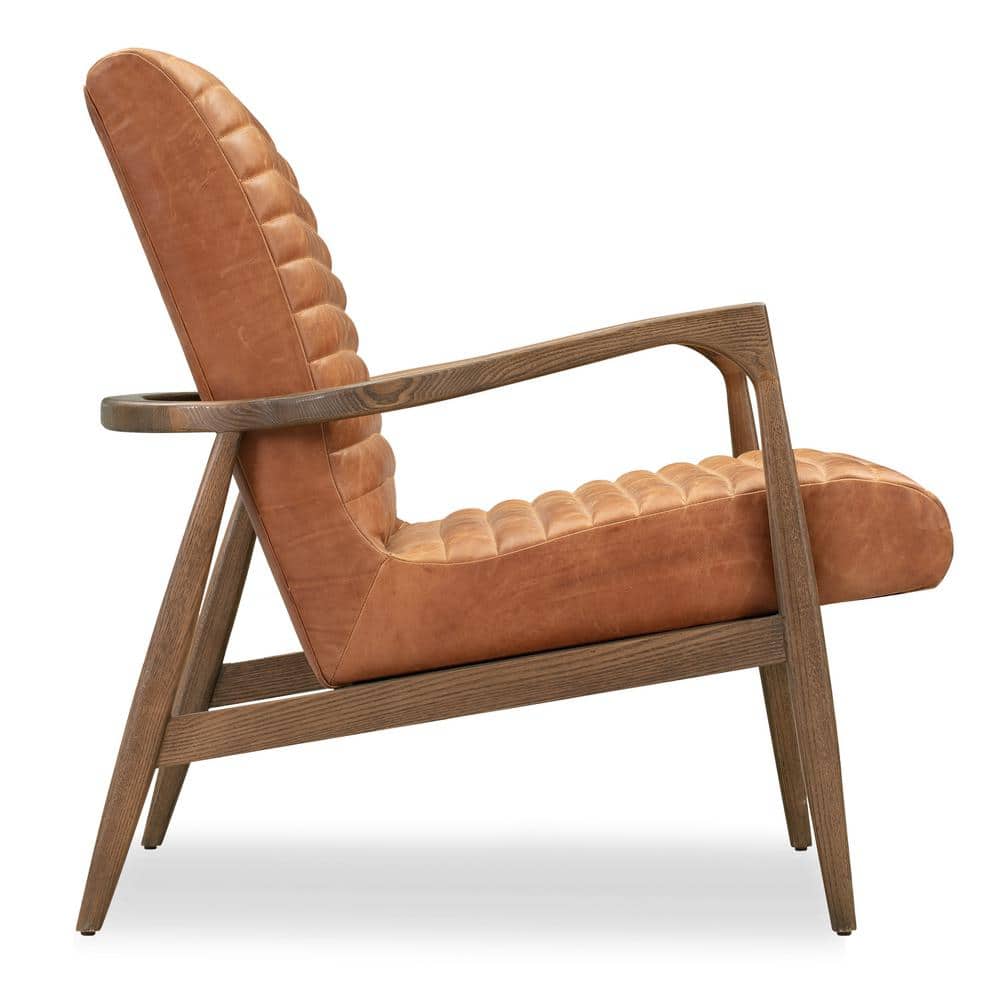 Rowan Cognac Tan Leather Arm Chair (Set of 1) - Stu's Home Improvement Outlet