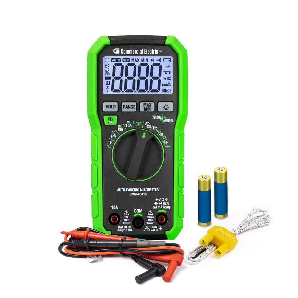 600 - Volt True RMS Auto - Ranging Digital Multimeter with Temperature - Stu's Home Improvement Outlet