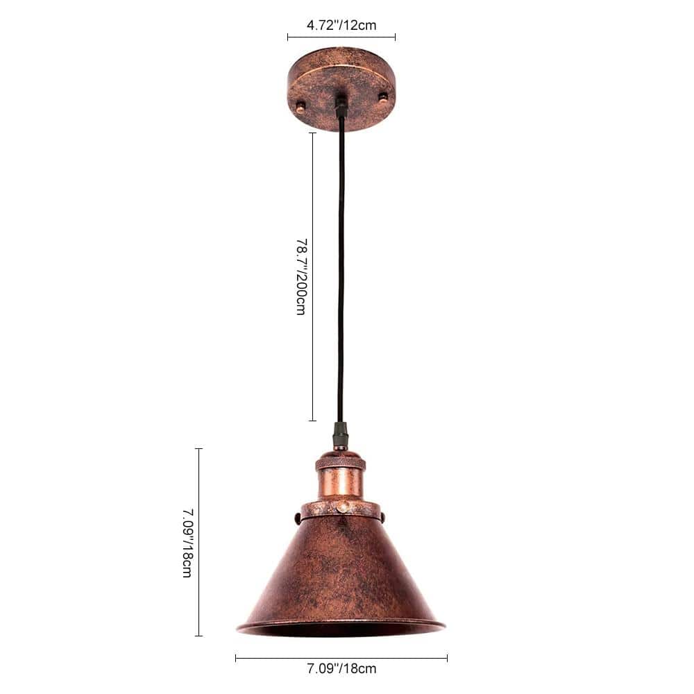 BARN 1 - Light Copper Hanging Barn Pendant Light with Cone Metal Shade and 78 - Stu's Home Improvement Outlet