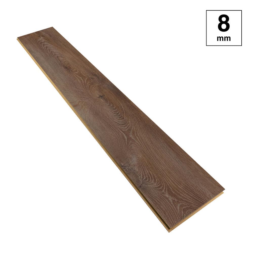 Cowley Creek Oak 8 mm T x 47.6 in. W Water Resistant Laminate Wood Flooring (21.3 sqft/case) - Stu's Home Improvement Outlet