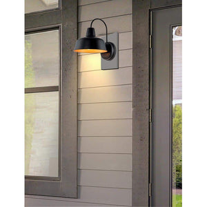 11 in. H 1 - Light Dark Bronze with Gold - Painting Inside Outdoor Hardwired Barn Sconce - Stu's Home Improvement Outlet