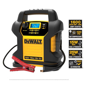 DEWALT 1600 Peak Amp Jump Starter with Digital Compressor and USB Power Bank - Stu's Home Improvement Outlet