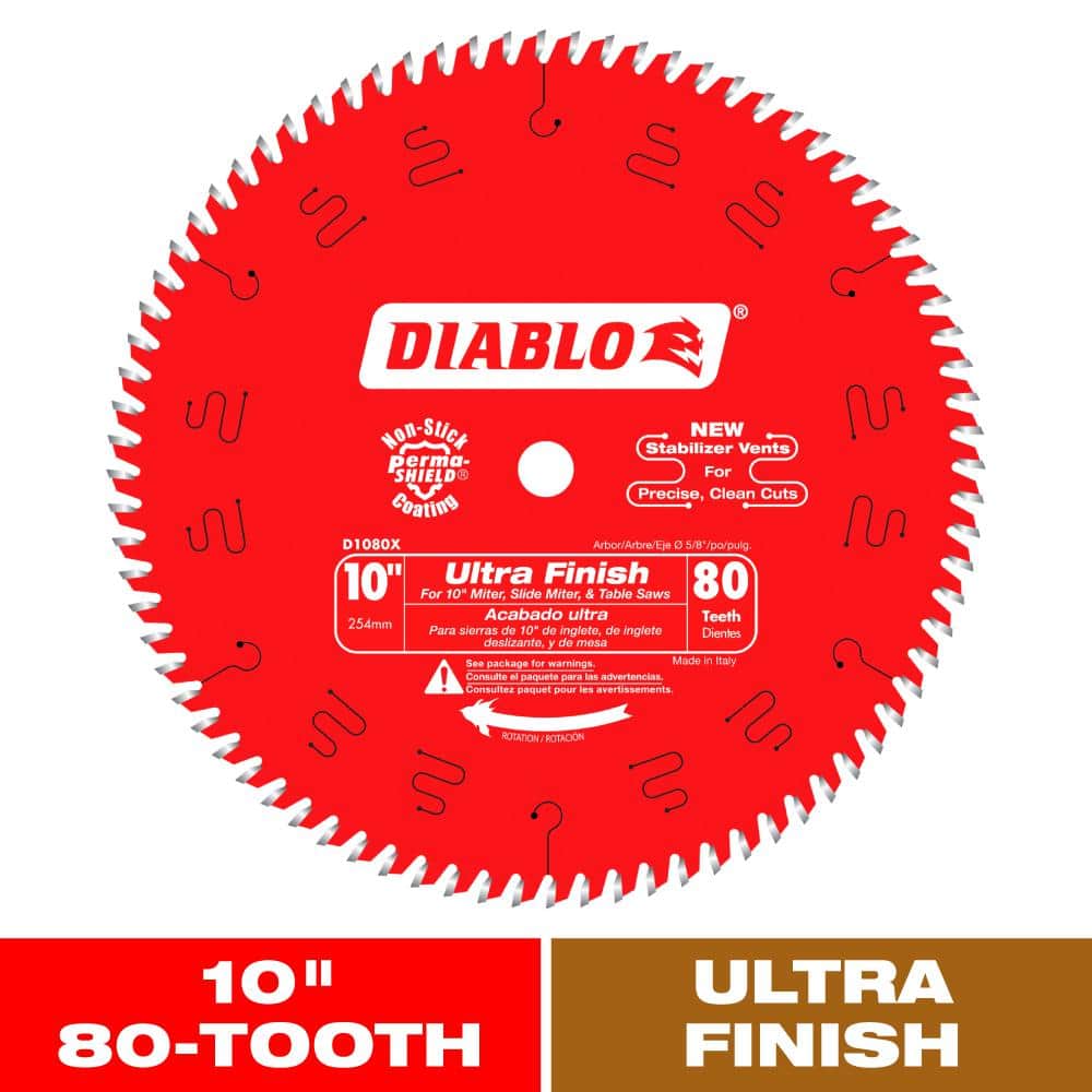 10 in. x 80 - Tooth Ultra Finish Circular Saw Blade - Stu's Home Improvement Outlet