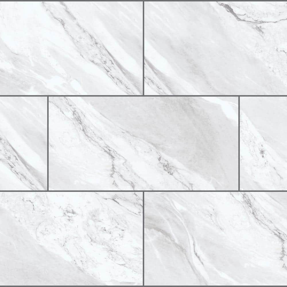Emerald Bay Marble 22 MIL x 11.9 in. W x 23.8 in. L Click Lock Waterproof Vinyl Tile Flooring (17.7 sq. ft./case) - Stu's Home Improvement Outlet