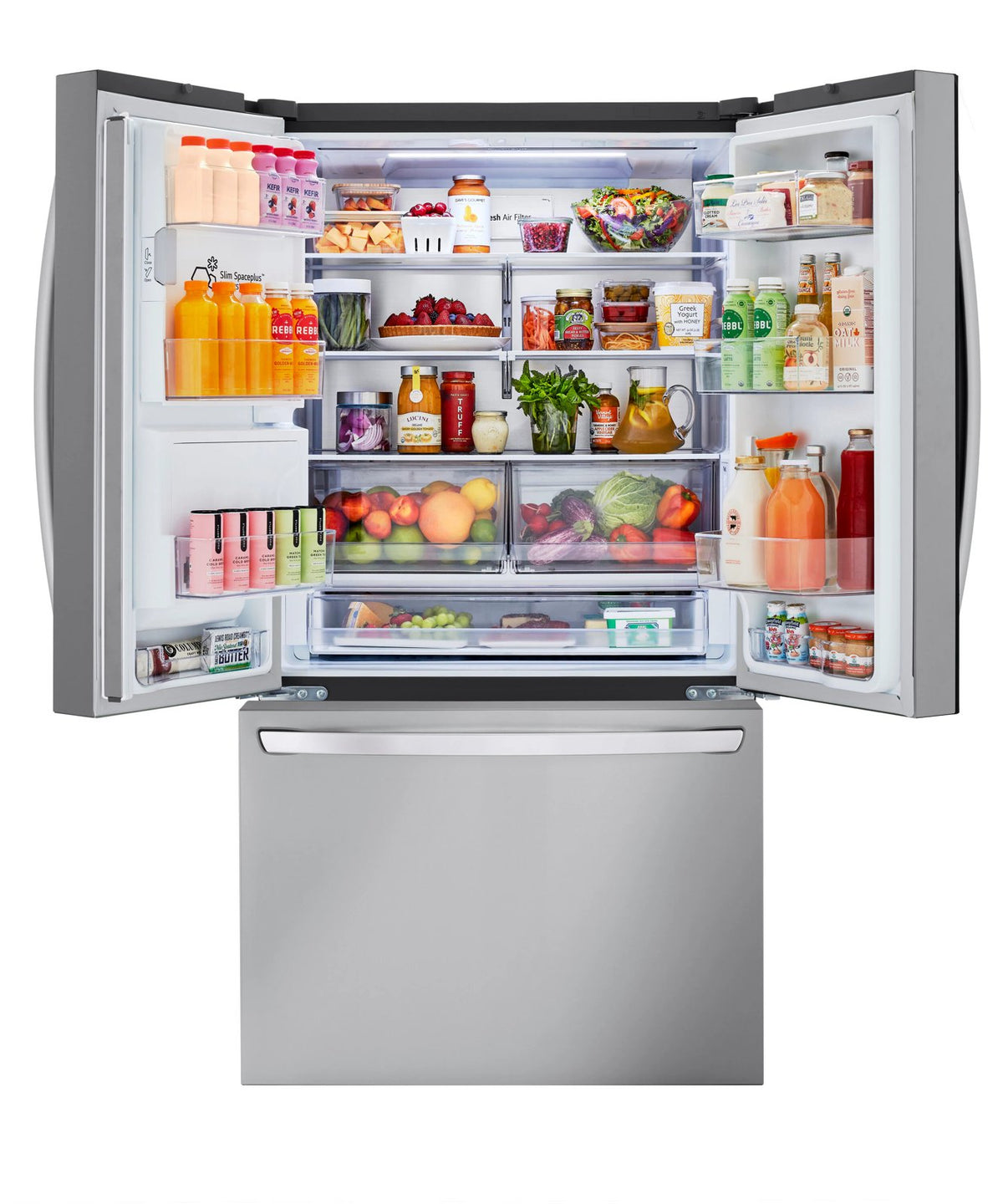 LG Counter-Depth MAX 25.5-Cu. Feet 3 -Door Smart Compatible French Door Refrigerator with Dual Ice Maker with water and Ice dispenser ( PrintProof Stainless Steel ) ENERGY STAR Certified