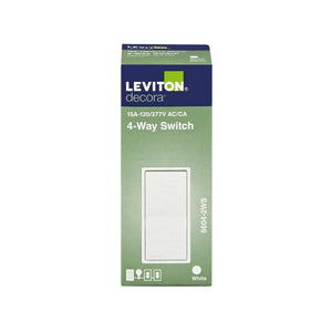 Leviton Decora 15 amps Four Pole 4 - Way / Rocker Switch White 1 pk - Stu's Home Improvement Outlet