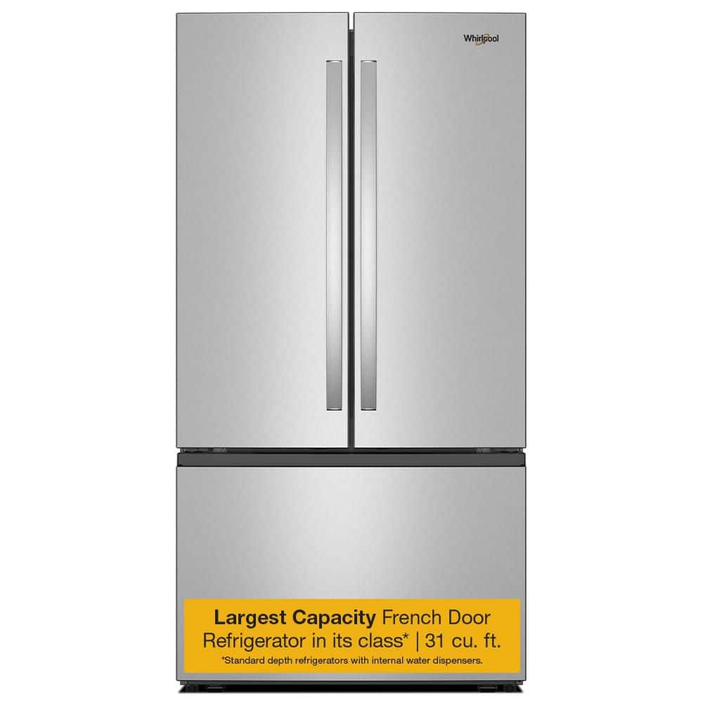 36 in. 31 cu ft. Freestanding French Door Refrigerator in Fingerprint Resistant Stainless Finish with Ice Maker