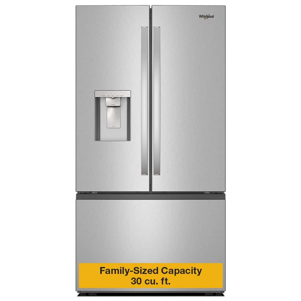 Whirlpool 36 in. 30 cu. ft. French Door Refrigerator in Fingerprint Resistant Stainless Finish with Dual Ice Makers (WRFF3736SZ)