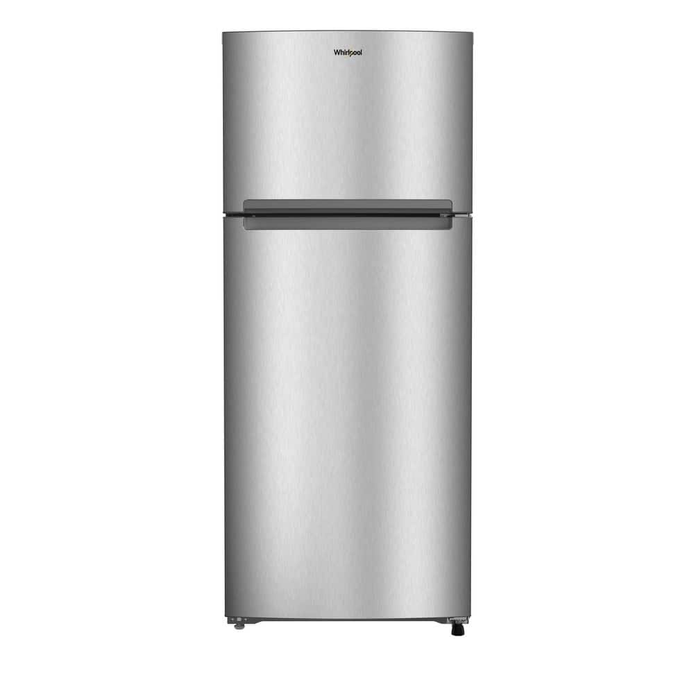 Whirlpool 28 in. 18 cu. ft. Freestanding Top Freezer Refrigerator in Fingerprint-Resistant Stainless with Total Coverage Cooling (WRTX5118TZ)