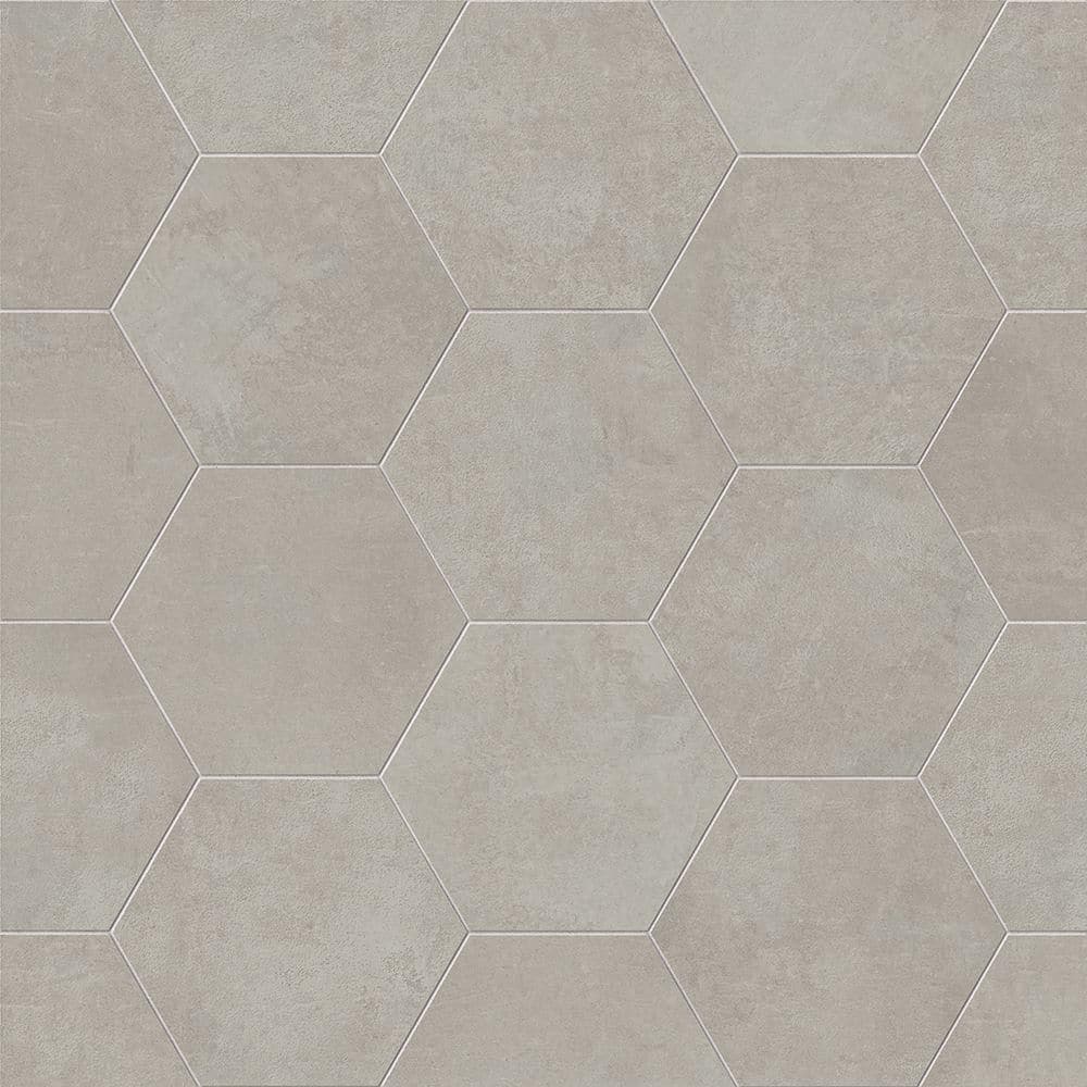 Hexagon Fog Matte 8.5 in. x 10 in. Concrete Look Porcelain Floor and Wall Tile (12.49 sq. ft./Case)